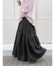 ふくれジャカードギャザーデザインスカート