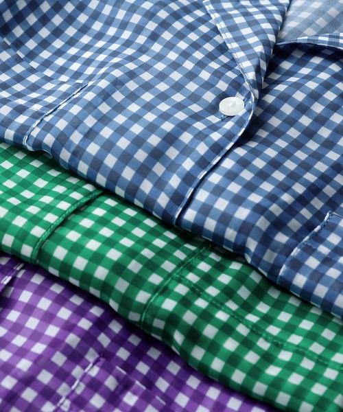 etoll.（エトル）の「シアーチェック ショートシャツ（シャツ/ブラウス・レディース・ネイビー/パープル/グリーン・M）」の20枚目の写真