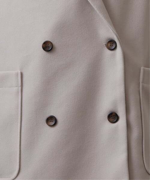 frames RAY CASSIN（フレームスレイカズン）の「ニットモッサライト ダブルテイラーミドルジャケット（テーラードジャケット・レディース・ブルー/ブラウン/キナリ・FREE）」の7枚目の写真