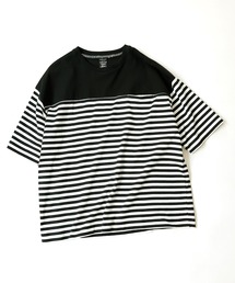 PANEL STRIPED OVER T-SHIRT / パネル切り替え ボーダー オーバーTシャツ