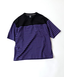 PANEL STRIPED OVER T-SHIRT / パネル切り替え ボーダー オーバーTシャツ
