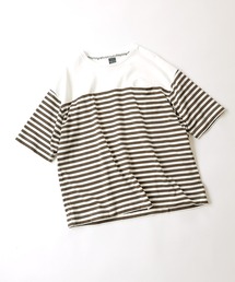 PANEL STRIPED OVER T-SHIRT / パネル切り替え ボーダー オーバーTシャツ
