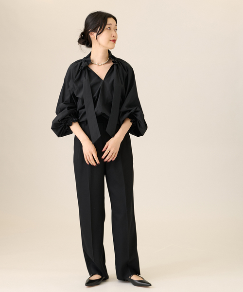 journal standard L'essage（ジャーナルスタンダードレサージュ）の「《追加予約》CPリボンブラウス（シャツ/ブラウス・レディース・ホワイト/ブラック/ブルー/グレー系その他・FREE）」の22枚目の写真