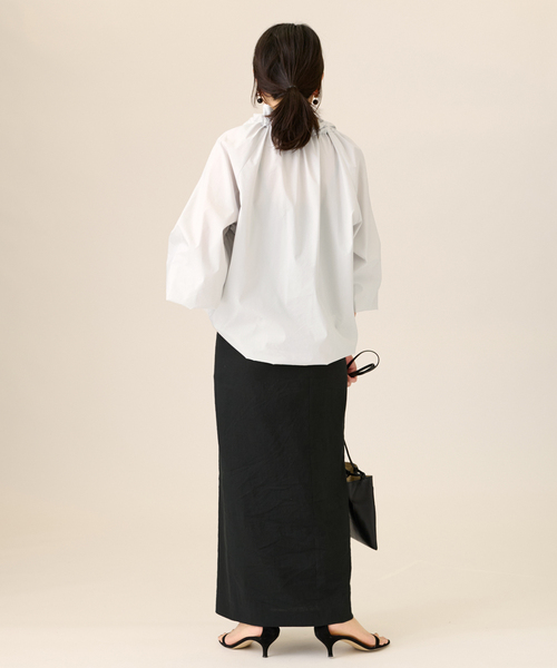 journal standard L'essage（ジャーナルスタンダードレサージュ）の「《追加予約》CPリボンブラウス（シャツ/ブラウス・レディース・ホワイト/ブラック/ブルー/グレー系その他・FREE）」の18枚目の写真