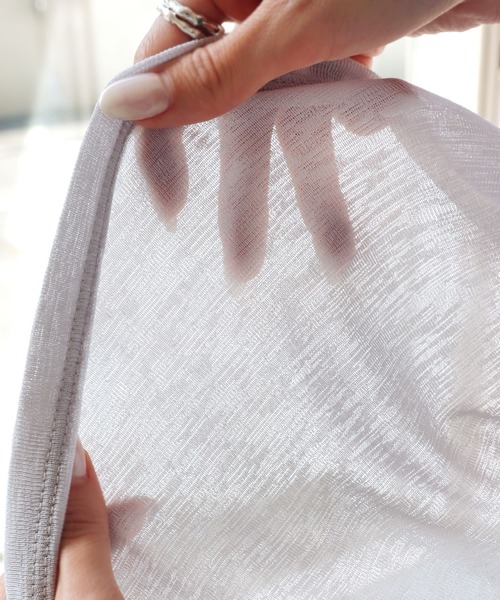 シアークルーネックサマーニットトップス