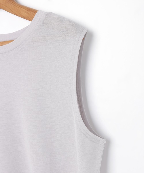 シアークルーネックサマーニットトップス