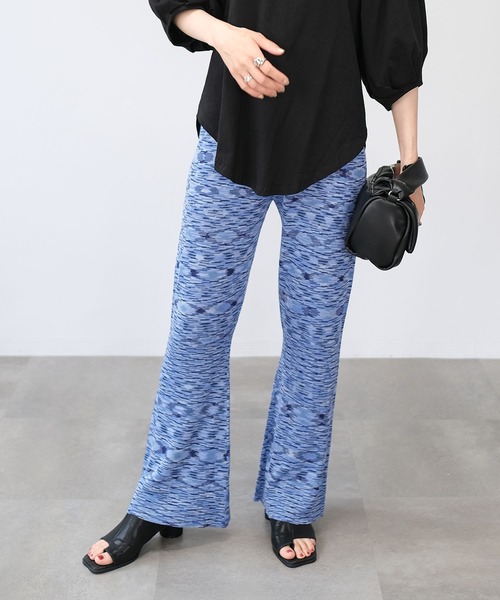 ＡＮＤＪ（アンドジェイ）の「段染めミックスカラーバックスリットフレアパンツ（その他パンツ・レディース・グリーン/ブラウン/ブルー・M）」の5枚目の写真