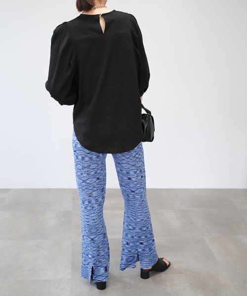 ＡＮＤＪ（アンドジェイ）の「段染めミックスカラーバックスリットフレアパンツ（その他パンツ・レディース・グリーン/ブラウン/ブルー・M）」の6枚目の写真