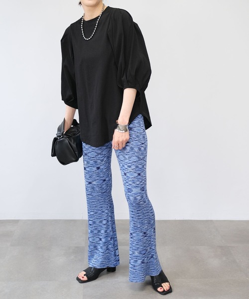 ＡＮＤＪ（アンドジェイ）の「段染めミックスカラーバックスリットフレアパンツ（その他パンツ・レディース・グリーン/ブラウン/ブルー・M）」の7枚目の写真