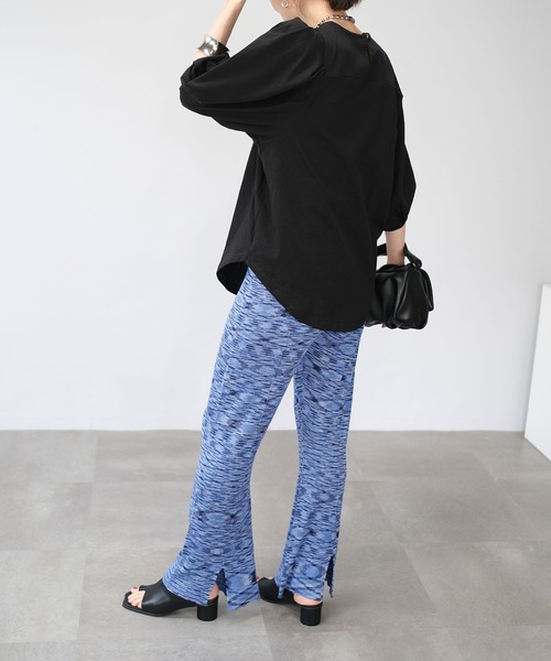 ＡＮＤＪ（アンドジェイ）の「段染めミックスカラーバックスリットフレアパンツ（その他パンツ・レディース・グリーン/ブラウン/ブルー・M）」の8枚目の写真