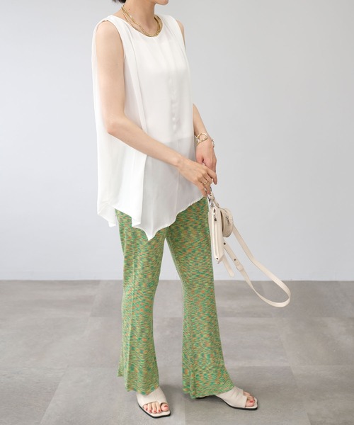 ＡＮＤＪ（アンドジェイ）の「段染めミックスカラーバックスリットフレアパンツ（その他パンツ・レディース・グリーン/ブラウン/ブルー・M）」の21枚目の写真