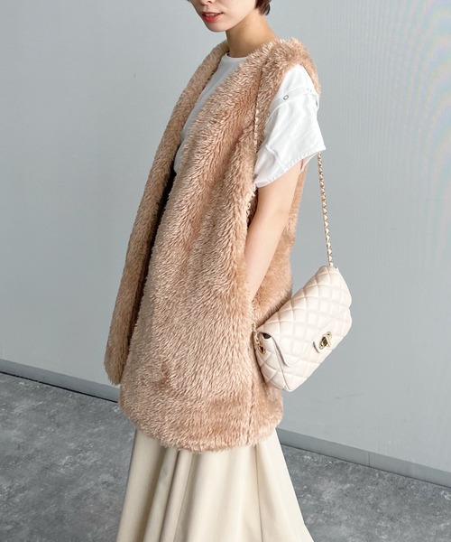 mysty woman（ミスティウーマン）の「ボアベスト×ブルゾン2P 156689（ブルゾン・レディース・ブラック/カーキ/アイボリー・FREE）」の12枚目の写真