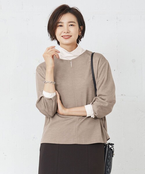 J.PRESS(ジェイプレス)の「セルロースリバー カットソー(Tシャツ/カットソー・レディース・ネイビー系/ダークグリーン系/グレー系/ブラウン系・LARGE/MEDIUM)」の2枚目の写真