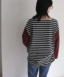 fredy emue | ボーダー切り替えプルオーバーTシャツ(Tシャツ/カットソー)