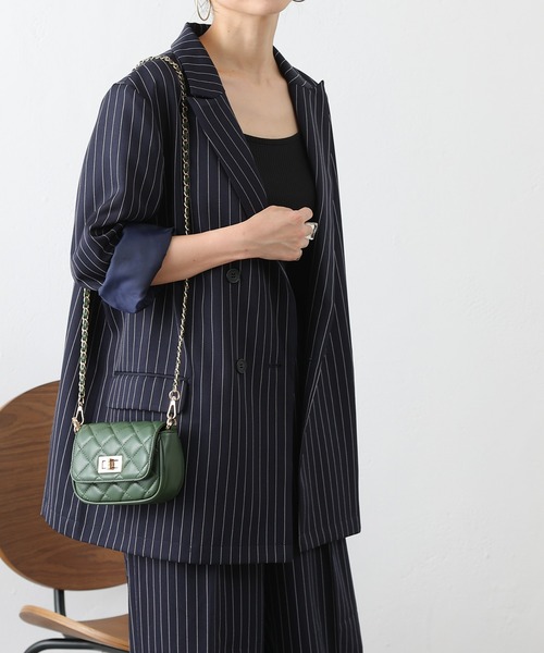 COLONY 2139（コロニートゥーワンスリーナイン）の「ピンストライプダブルブレストテーラードジャケット（テーラードジャケット・レディース・ネイビー/グレー・FREE）」の4枚目の写真