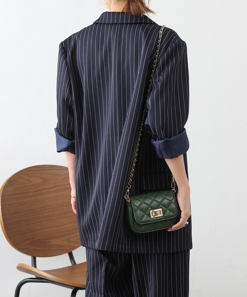 COLONY 2139（コロニートゥーワンスリーナイン）の「ピンストライプダブルブレストテーラードジャケット（テーラードジャケット・レディース・ネイビー/グレー・FREE）」の5枚目の写真