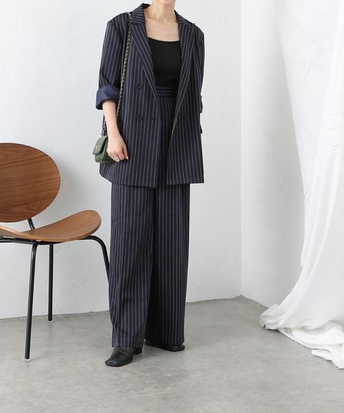 COLONY 2139（コロニートゥーワンスリーナイン）の「ピンストライプダブルブレストテーラードジャケット（テーラードジャケット・レディース・ネイビー/グレー・FREE）」の8枚目の写真