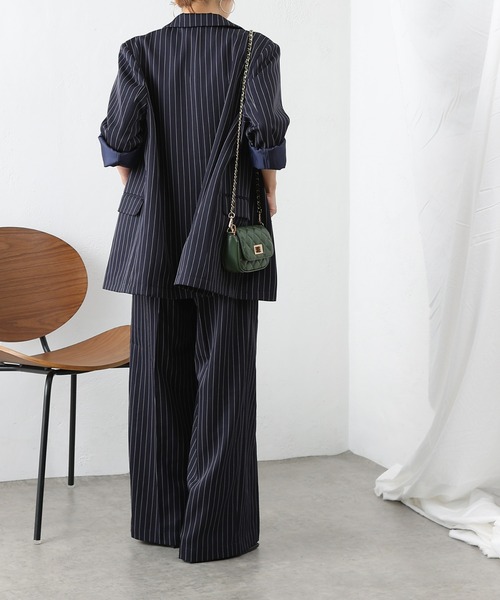 COLONY 2139（コロニートゥーワンスリーナイン）の「ピンストライプダブルブレストテーラードジャケット（テーラードジャケット・レディース・ネイビー/グレー・FREE）」の9枚目の写真