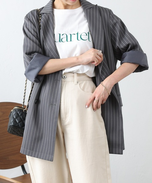 COLONY 2139（コロニートゥーワンスリーナイン）の「ピンストライプダブルブレストテーラードジャケット（テーラードジャケット・レディース・ネイビー/グレー・FREE）」の14枚目の写真