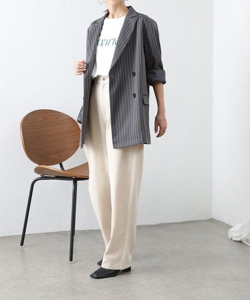 COLONY 2139（コロニートゥーワンスリーナイン）の「ピンストライプダブルブレストテーラードジャケット（テーラードジャケット・レディース・ネイビー/グレー・FREE）」の20枚目の写真