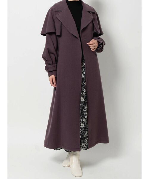 MERCURYDUO（マーキュリーデュオ）の「ウール2WAYケープ付ロングコート（その他アウター・レディース・ライトグレー/パープル・SMALL/MEDIUM）」の20枚目の写真
