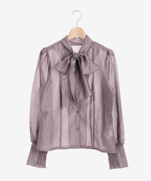 MAJESTIC LEGON（マジェスティックレゴン）の「クラシカルボウタイブラウス（シャツ/ブラウス・レディース・ブラック系その他/オフホワイト/パープル/ブラック/パープル系その他/ブラック系その他2/ベージュ・MEDIUM）」の7枚目の写真