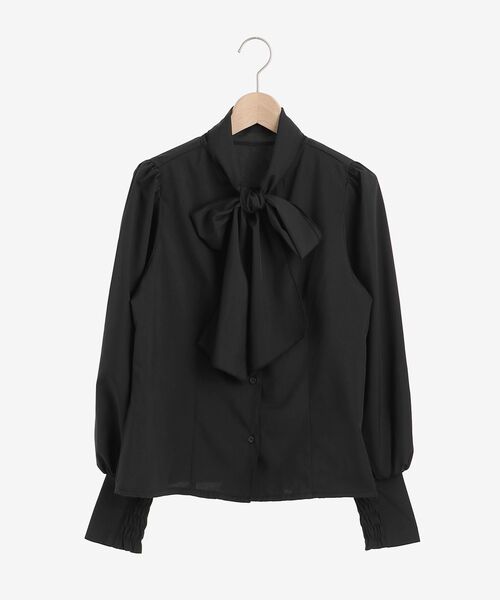 MAJESTIC LEGON（マジェスティックレゴン）の「クラシカルボウタイブラウス（シャツ/ブラウス・レディース・ブラック系その他/オフホワイト/パープル/ブラック/パープル系その他/ブラック系その他2/ベージュ・MEDIUM）」の4枚目の写真