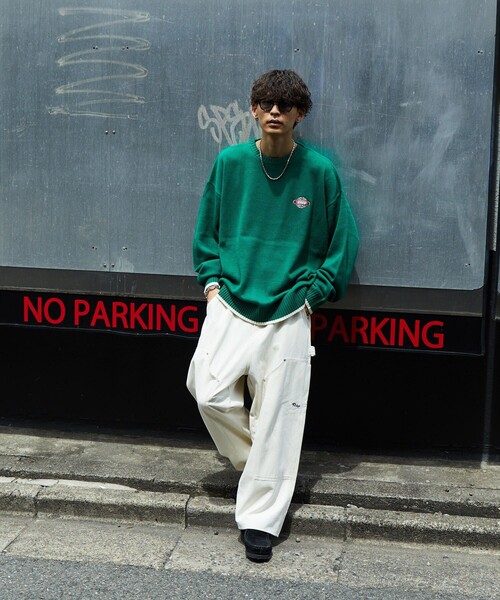 VISION STREET WEAR(ヴィジョンストリートウェア)の「【22FW】【VISION STREET WEAR/ヴィジョンストリートウェア】 別注ジャガードロゴクルーネックニット/オーバーサイズ/ユニセックス(ニット/セーター・メンズ・ブラック/オフホワイト/ブルー/グリーン/マスタード・MEDIUM/LARGE/X-LARGE)」の14枚目の写真