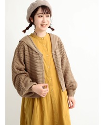 Samansa Mos2 | 透かし編みセーラー襟カーディガン(カーディガン/ボレロ)