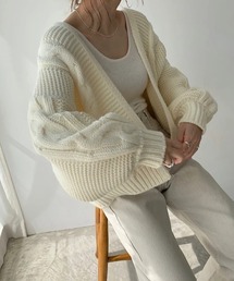 volumey milky cable knit gown