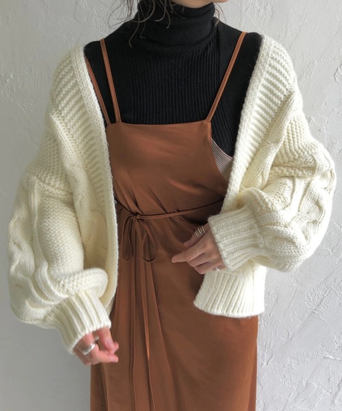 volumey milky cable knit gown（ニット/セーター）｜WILLFULLY
