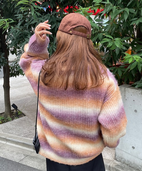 DISCOAT(ディスコート)の「【WEB限定】グラデーションブラッシングカーディガン(カーディガン/ボレロ・レディース・パープル/サックスブルー/オレンジ/ミント・FREE)」の21枚目の写真