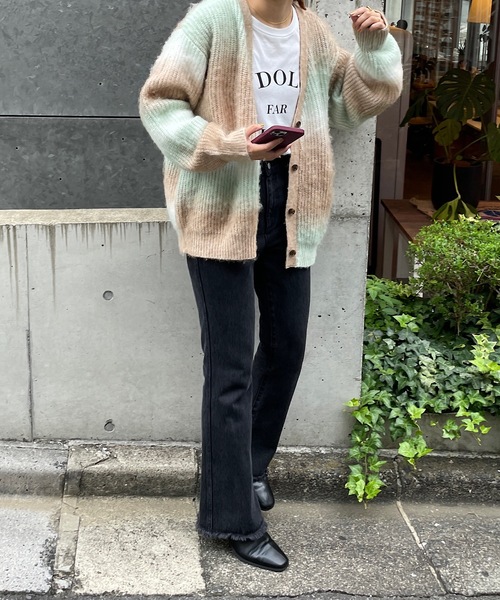 DISCOAT(ディスコート)の「【WEB限定】グラデーションブラッシングカーディガン(カーディガン/ボレロ・レディース・パープル/サックスブルー/オレンジ/ミント・FREE)」の13枚目の写真