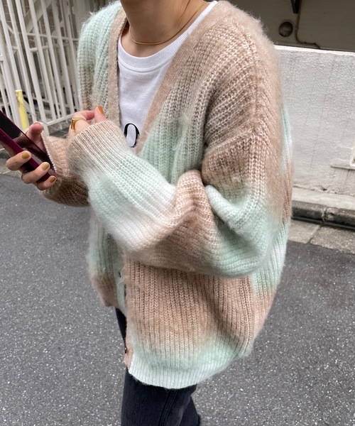 DISCOAT(ディスコート)の「【WEB限定】グラデーションブラッシングカーディガン(カーディガン/ボレロ・レディース・パープル/サックスブルー/オレンジ/ミント・FREE)」の12枚目の写真