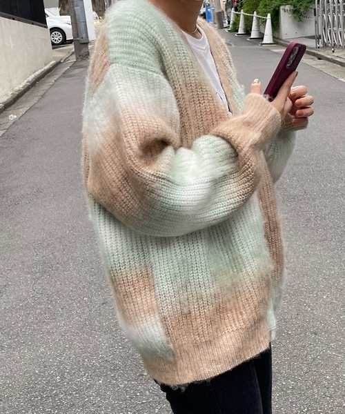 DISCOAT(ディスコート)の「【WEB限定】グラデーションブラッシングカーディガン(カーディガン/ボレロ・レディース・パープル/サックスブルー/オレンジ/ミント・FREE)」の14枚目の写真