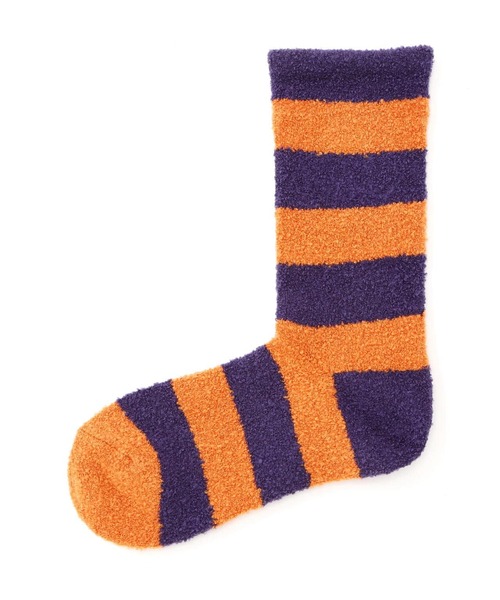 rasox(ラソックス)の「RASOX/ラソックス ソフトタッチ・パネルボーダー メンズ(ソックス/靴下・メンズ・グレー/ベージュ/ブラウン系その他3/パープル・L/M)」の5枚目の写真