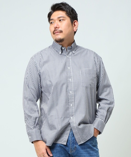 B&T CLUB(ビーティークラブ)の「ナチュラルストレッチ ボタンダウン 長袖 シャツ(シャツ/ブラウス・メンズ・ブルー/ライトブルー/ブラック/ホワイト×ブラック/ワイン/グリーン/レッド/ダークネイビー/ネイビー/ライトインディゴブルー/ストライプ/チェック/ネイビー×ホワイト/インディゴブルー/ダークグレー/ベージュ・X(2L)/X1(3L~4L)/X2(4L~5L)/X3(6L~7L)/X4(8L~9L))」の16枚目の写真