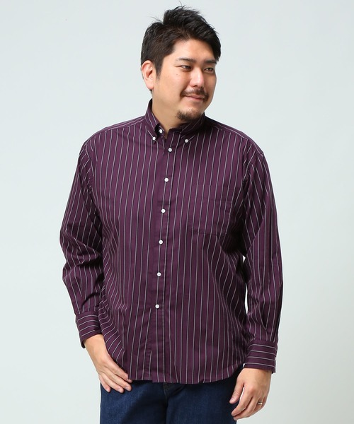B&T CLUB(ビーティークラブ)の「ナチュラルストレッチ ボタンダウン 長袖 シャツ(シャツ/ブラウス・メンズ・ブルー/ライトブルー/ブラック/ホワイト×ブラック/ワイン/グリーン/レッド/ダークネイビー/ネイビー/ライトインディゴブルー/ストライプ/チェック/ネイビー×ホワイト/インディゴブルー/ダークグレー/ベージュ・X(2L)/X1(3L~4L)/X2(4L~5L)/X3(6L~7L)/X4(8L~9L))」の14枚目の写真