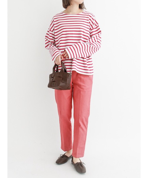 Samansa Mos2 blue（サマンサモスモスブルー）の「ボーダープルオーバー（Tシャツ/カットソー・レディース・ブラック/ベージュ/オフホワイト/ピンク/グリーン・ﾌﾘ-）」の11枚目の写真