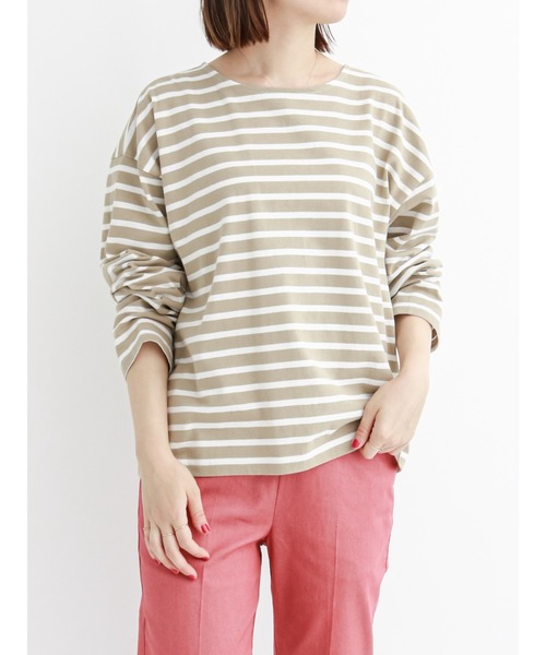 Samansa Mos2 blue（サマンサモスモスブルー）の「ボーダープルオーバー（Tシャツ/カットソー・レディース・ブラック/ベージュ/オフホワイト/ピンク/グリーン・ﾌﾘ-）」の17枚目の写真