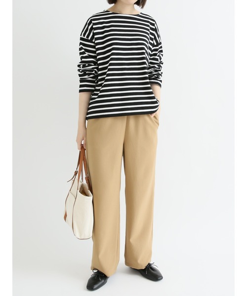 Samansa Mos2 blue（サマンサモスモスブルー）の「ボーダープルオーバー（Tシャツ/カットソー・レディース・ブラック/ベージュ/オフホワイト/ピンク/グリーン・ﾌﾘ-）」の21枚目の写真