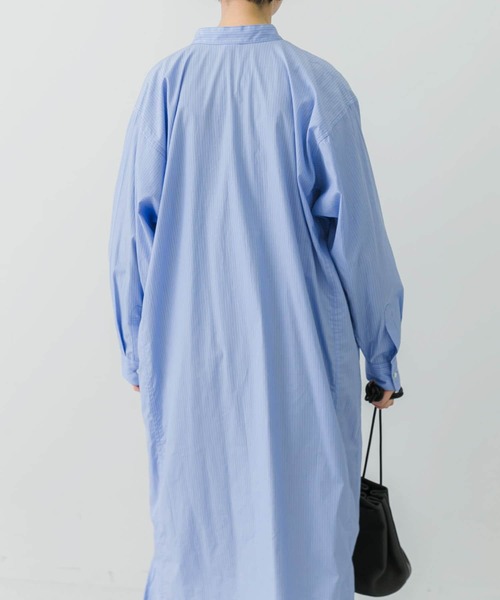 かぐれ（カグレ）の「ストライプシャツワンピース（ワンピース・レディース・ブルー/ベージュ・FREE）」の15枚目の写真