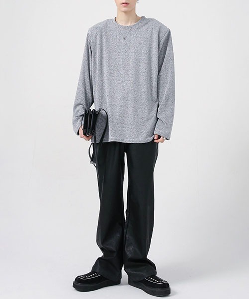 WESTBOY(ウエストボーイ)の「シンセティックレザーストレートパンツWO22W2PT06【WB ORIGINALS】(その他パンツ・メンズ・ブラック・M/XL/L)」の2枚目の写真