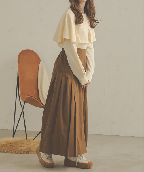 Ambre Neige（アンブルネージュ）の「2WAYケープカラーロンT／【WEB/EC限定商品】（Tシャツ/カットソー・レディース・ベージュ/アイボリー・FREE）」の11枚目の写真