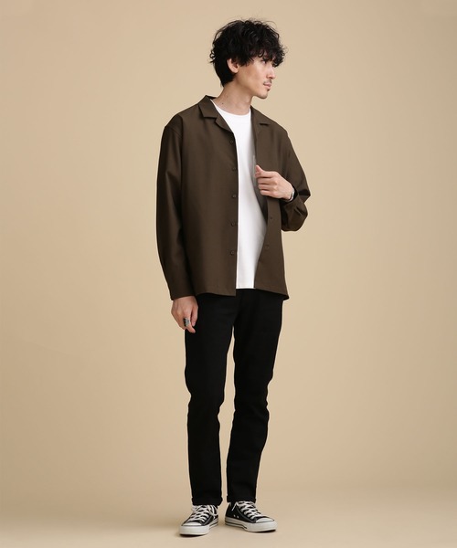 NANO universe（ナノユニバース）の「LB.04/トロワイドシャツ（シャツ/ブラウス・メンズ・カーキ/モカ/スミクロ・S/M/L/XL）」の19枚目の写真