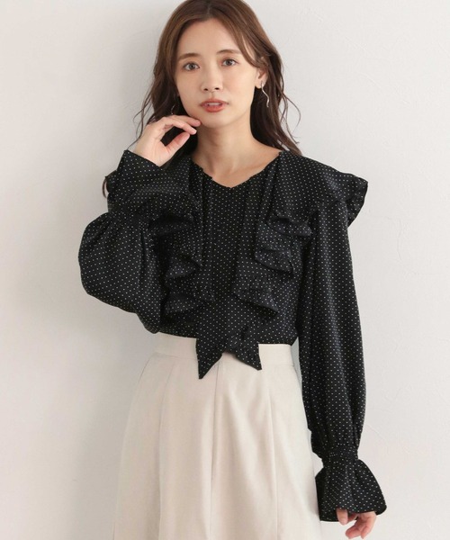 mysty woman（ミスティウーマン）の「フリルカラーアソートブラウス 171643（シャツ/ブラウス・レディース・オフホワイト/ブラック系その他/ブルー・FREE）」の3枚目の写真