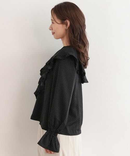 mysty woman（ミスティウーマン）の「フリルカラーアソートブラウス 171643（シャツ/ブラウス・レディース・オフホワイト/ブラック系その他/ブルー・FREE）」の13枚目の写真