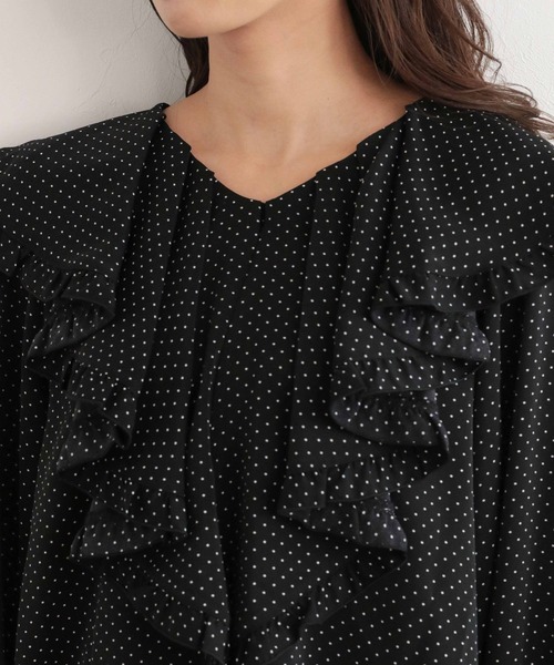 mysty woman（ミスティウーマン）の「フリルカラーアソートブラウス 171643（シャツ/ブラウス・レディース・オフホワイト/ブラック系その他/ブルー・FREE）」の8枚目の写真