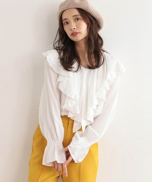 mysty woman（ミスティウーマン）の「フリルカラーアソートブラウス 171643（シャツ/ブラウス・レディース・オフホワイト/ブラック系その他/ブルー・FREE）」の18枚目の写真