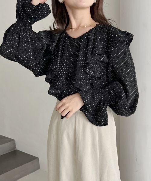 mysty woman（ミスティウーマン）の「フリルカラーアソートブラウス 171643（シャツ/ブラウス・レディース・オフホワイト/ブラック系その他/ブルー・FREE）」の22枚目の写真